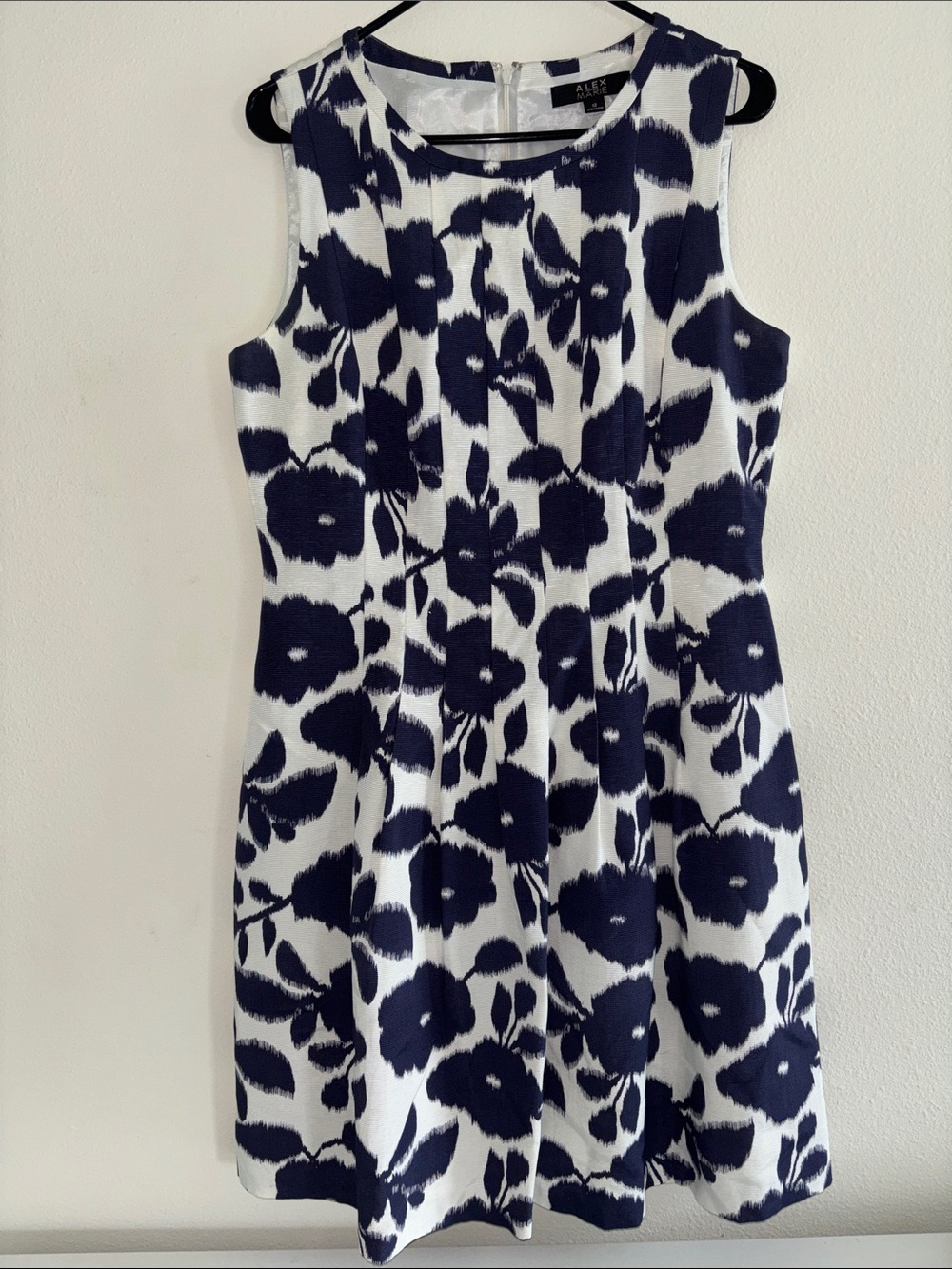 Alex Marie Navy and White Floral Midi Dress